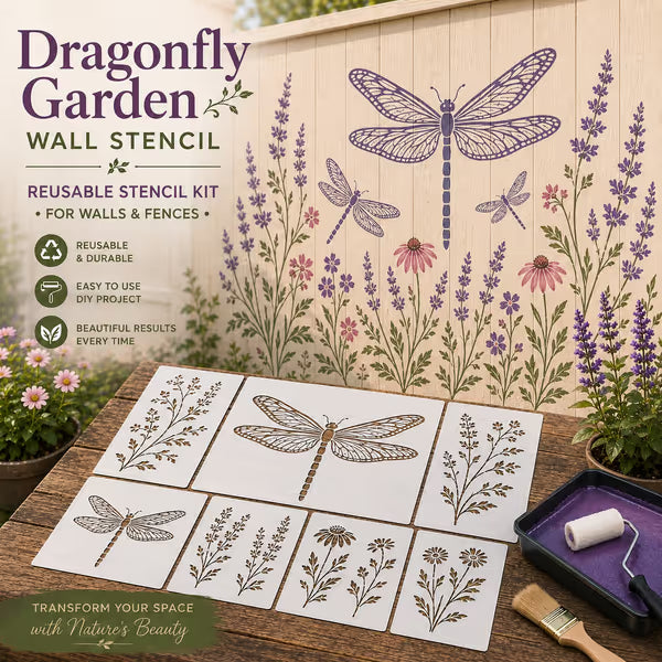 🌿Gartenblumen-Wandschablonen-Set | DIY-Gartenmalvorlagen für jeden Raum
