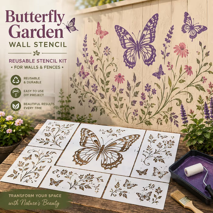 🌿Gartenblumen-Wandschablonen-Set | DIY-Gartenmalvorlagen für jeden Raum