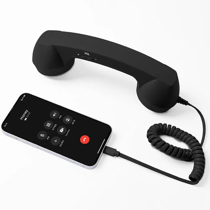 🥳2026 TOP-VERKAUF🥳💞50.000+ VERKAUFT!📞✨ Weihnachts-Sale – Nur 9,99 £! Retro Telefonhörer – Blockiert bis zu 99% der Telefonstrahlung. Klassisches Gefühl, moderner Type-C-Anschluss – Sicherere lange Anrufe! 🛡️🎄