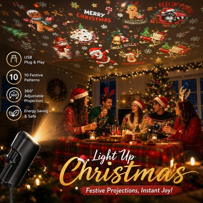 🎄🌟 Plug-&-Play HD-Weihnachtsprojektor – 6 oder 10 festliche Szenen