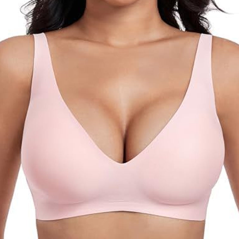 🔥New Year Big Sale 60% Off💕 Jelly Wireless Womens Comfortable Wireless Bras Push Up Bralettes Seamless Tshirts Bras Deep V Everyday Bras