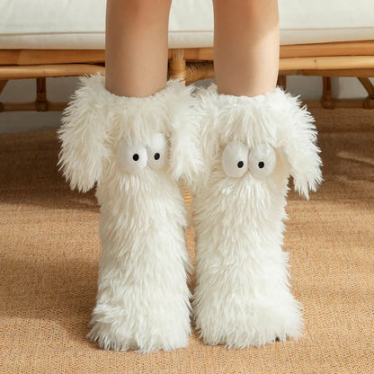 Plusock Plus Size Fluffy Monster Indoor Slipper Socks