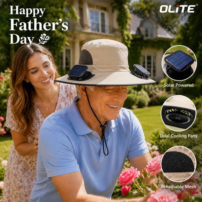 Wireless Solar-Powered Fan Hat – Ideal for Fishing and Hiking – Men's Accessory / Father's Day Gift