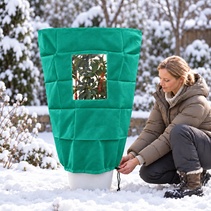 🧶✨Winterschutz Pflanzenabdeckung mit Reißverschluss & Kordelzug