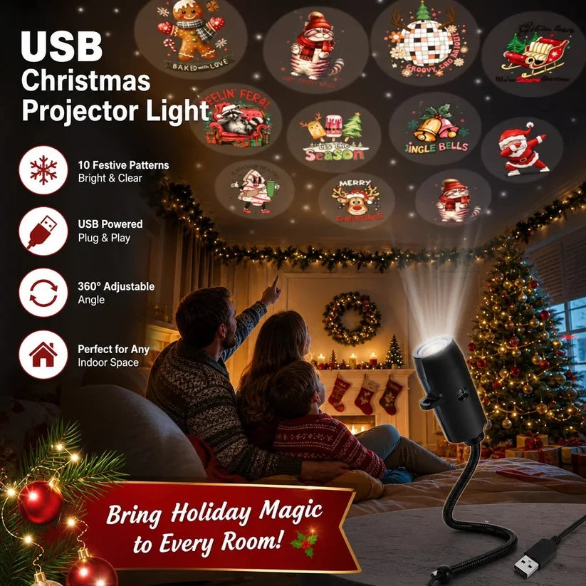 🎄🌟 Plug-&-Play HD-Weihnachtsprojektor – 6 oder 10 festliche Szenen