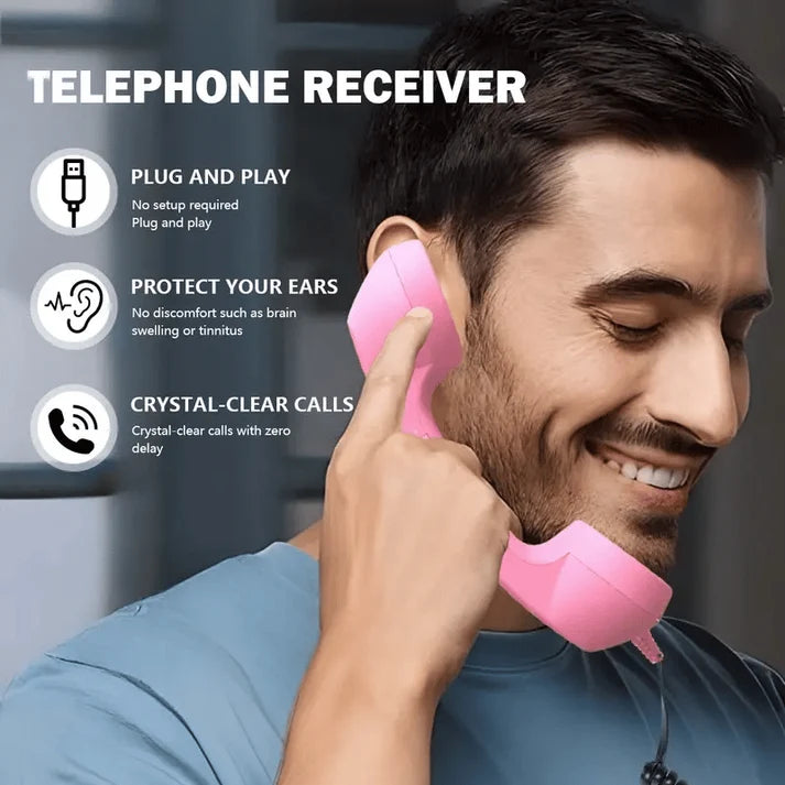 🥳2026 TOP-VERKAUF🥳💞50.000+ VERKAUFT!📞✨ Weihnachts-Sale – Nur 9,99 £! Retro Telefonhörer – Blockiert bis zu 99% der Telefonstrahlung. Klassisches Gefühl, moderner Type-C-Anschluss – Sicherere lange Anrufe! 🛡️🎄