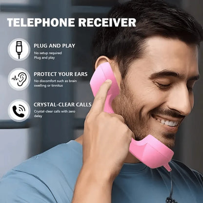 🥳2026 TOP-VERKAUF🥳💞50.000+ VERKAUFT!📞✨ Weihnachts-Sale – Nur 9,99 £! Retro Telefonhörer – Blockiert bis zu 99% der Telefonstrahlung. Klassisches Gefühl, moderner Type-C-Anschluss – Sicherere lange Anrufe! 🛡️🎄