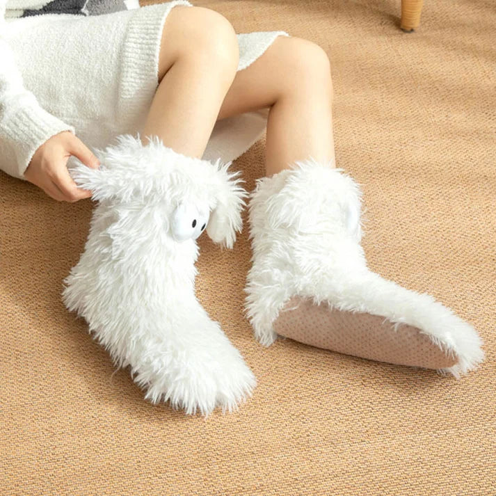 Plusock Plus Size Fluffy Monster Indoor Slipper Socks