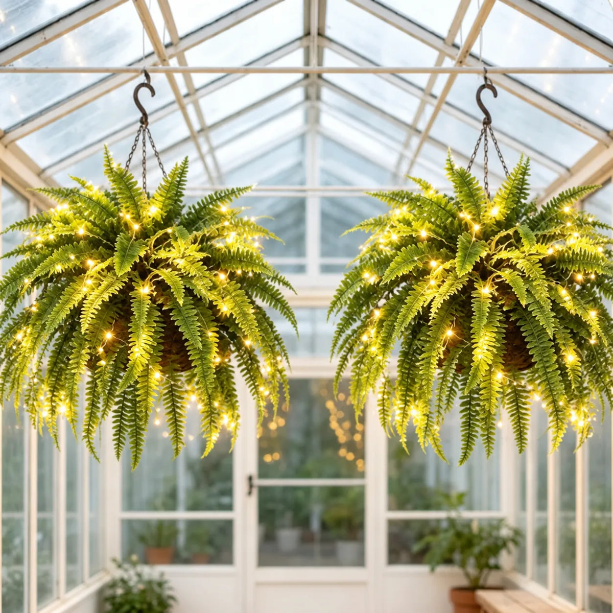 🔥Each $9.99 On Sale Only Today💛Glowing Boston Ferns with Lights – 🌿 Zero Watering, Zero Maintenance