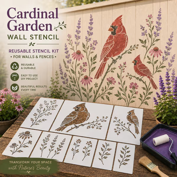 🌿Gartenblumen-Wandschablonen-Set | DIY-Gartenmalvorlagen für jeden Raum