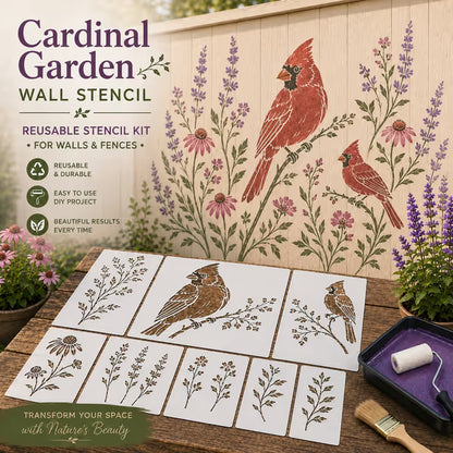 🌿Gartenblumen-Wandschablonen-Set | DIY-Gartenmalvorlagen für jeden Raum