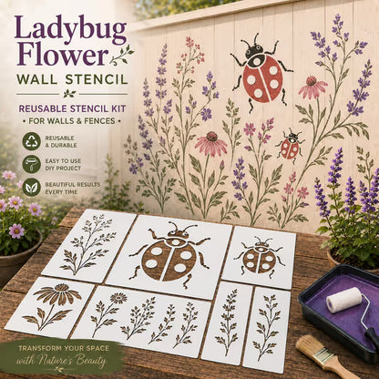 🌿Gartenblumen-Wandschablonen-Set | DIY-Gartenmalvorlagen für jeden Raum