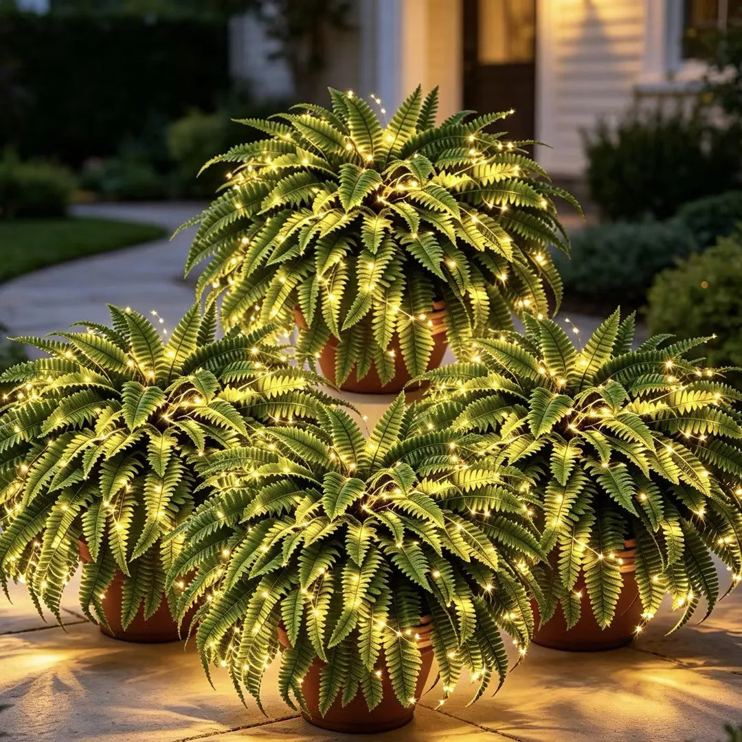 🔥Each $9.99 On Sale Only Today💛Glowing Boston Ferns with Lights – 🌿 Zero Watering, Zero Maintenance
