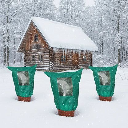 🧶✨Winterschutz Pflanzenabdeckung mit Reißverschluss & Kordelzug