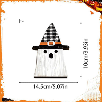 Halloween Wooden "BOO" Tabletop Decoration with Ghost and Bat Motifs