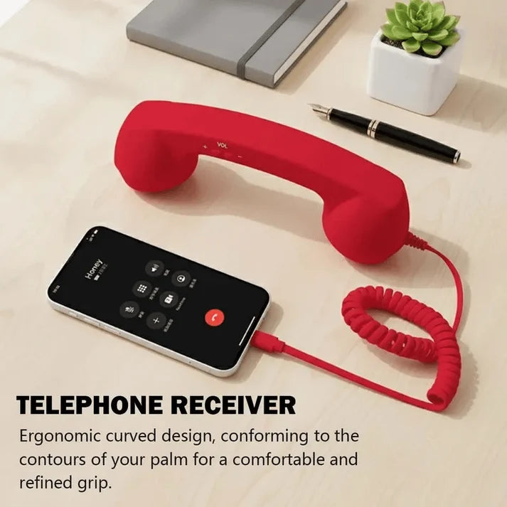 🥳2026 TOP-VERKAUF🥳💞50.000+ VERKAUFT!📞✨ Weihnachts-Sale – Nur 9,99 £! Retro Telefonhörer – Blockiert bis zu 99% der Telefonstrahlung. Klassisches Gefühl, moderner Type-C-Anschluss – Sicherere lange Anrufe! 🛡️🎄