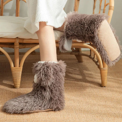 Plusock Plus Size Fluffy Monster Indoor Slipper Socks