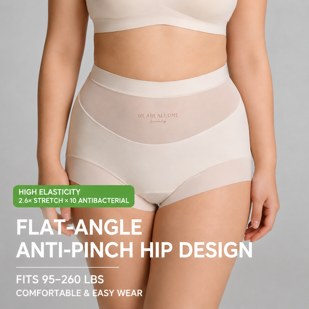 ❤️BUY 1 GET 2 FREE ❤️  High-waisted, plus-size (up to 130kg) women's briefs featuring silk fabric, antibacterial properties, an extended gusset, and a wedgie-proof design