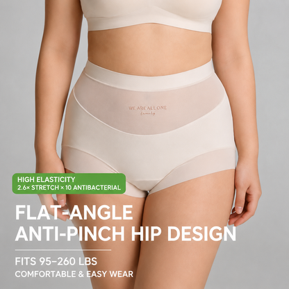 ❤️BUY 1 GET 2 FREE ❤️  High-waisted, plus-size (up to 130kg) women's briefs featuring silk fabric, antibacterial properties, an extended gusset, and a wedgie-proof design