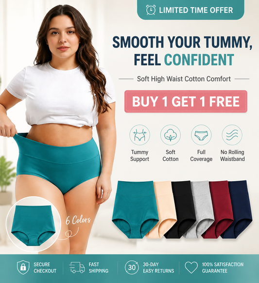 【⏰BUY 1 GET1 FREE⏰】Smooth Your Tummy Soft High Waist Cotton Comfort