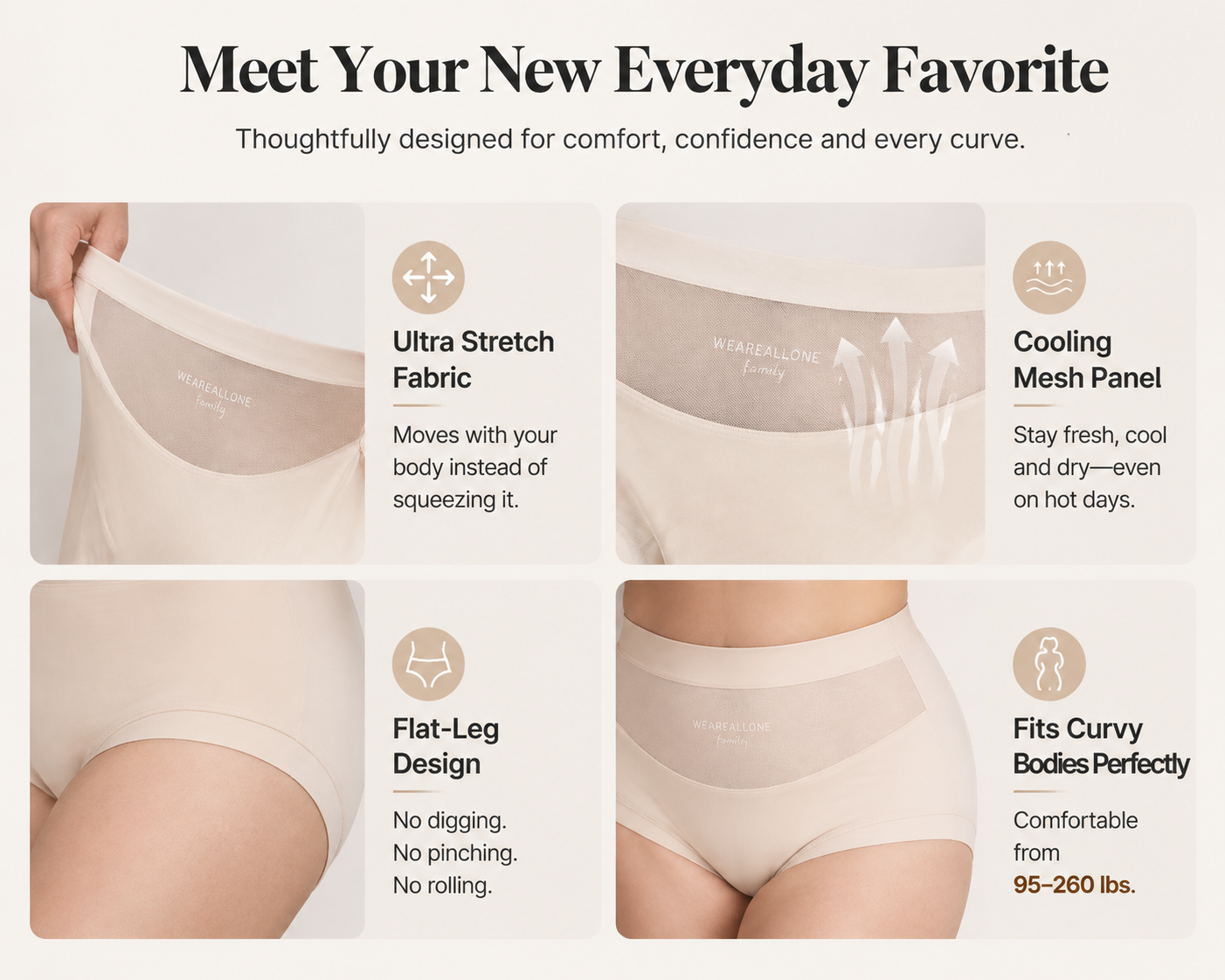 ❤️BUY 1 GET 2 FREE ❤️  High-waisted, plus-size (up to 130kg) women's briefs featuring silk fabric, antibacterial properties, an extended gusset, and a wedgie-proof design