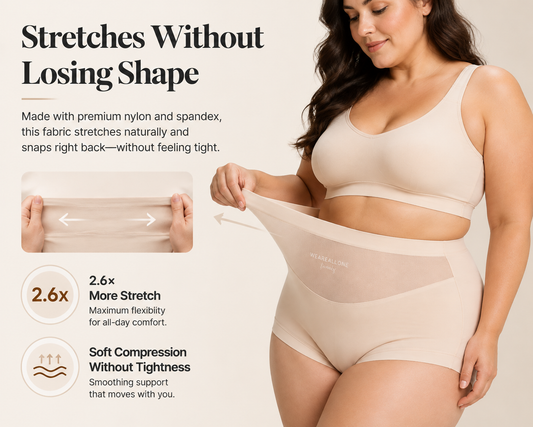 ❤️BUY 1 GET 2 FREE ❤️  High-waisted, plus-size (up to 130kg) women's briefs featuring silk fabric, antibacterial properties, an extended gusset, and a wedgie-proof design