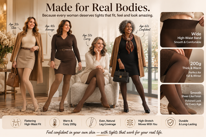 200g Warm High-Waist Tights — 2 for $39.99Warmth, smoothing comfort & 4 flattering shades