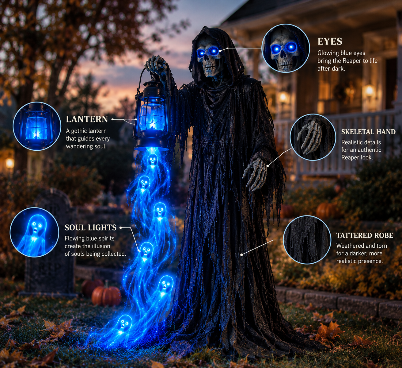 Soul Harvester™ Animated Halloween Yard LightTurn Your Front Yard Into the House Everyone Talks About
