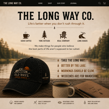 ★★OLD WAYS. GOOD DAYS.™ Vintage Washed Cap★★