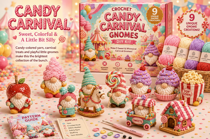 🧶✨ Whimsical Gnome Crochet DIY Kit – 9 Unique CreationsChoose Your World. Pick Up Your Hook. Create Something Wonderful.