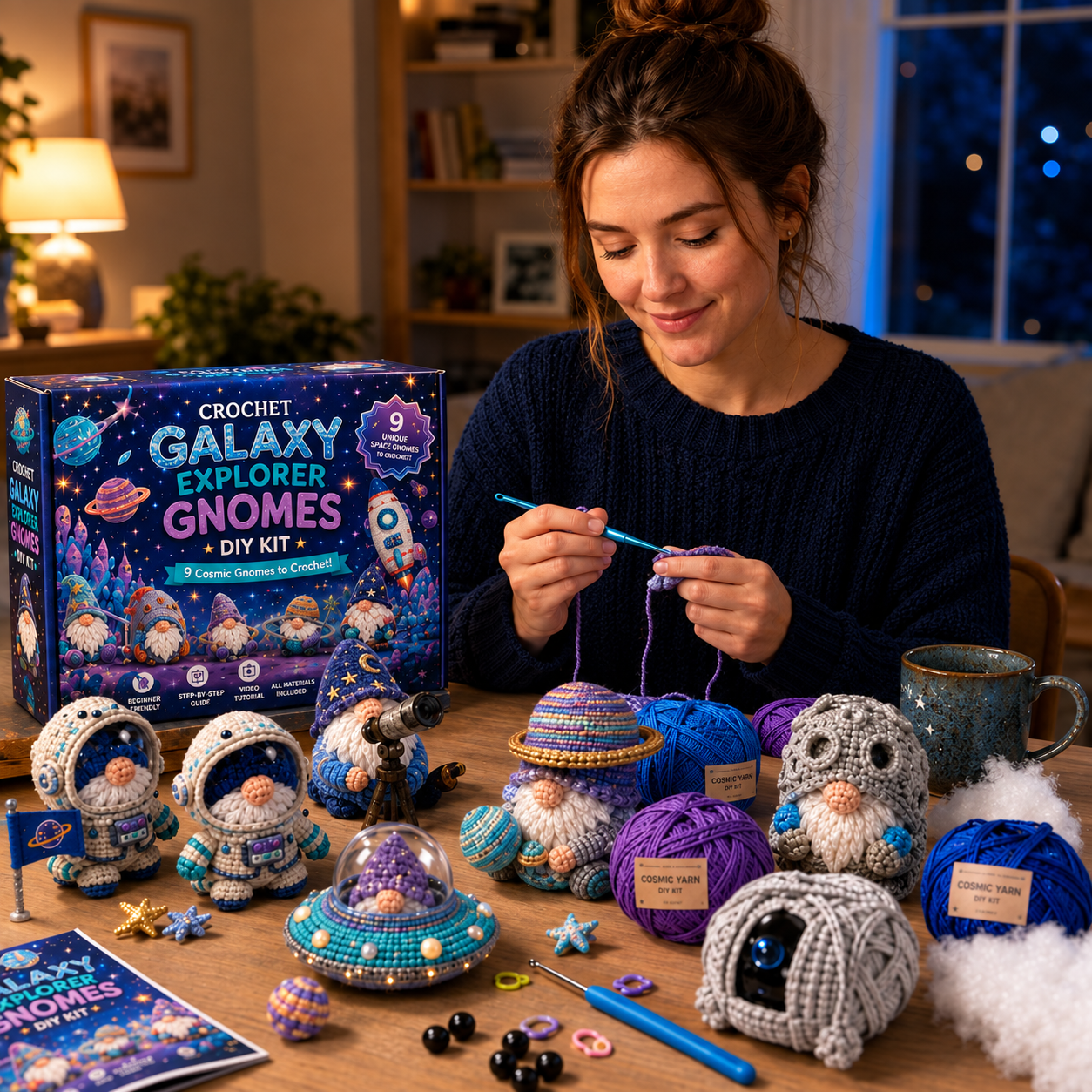🧶✨ Whimsical Gnome Crochet DIY Kit – 9 Unique CreationsChoose Your World. Pick Up Your Hook. Create Something Wonderful.