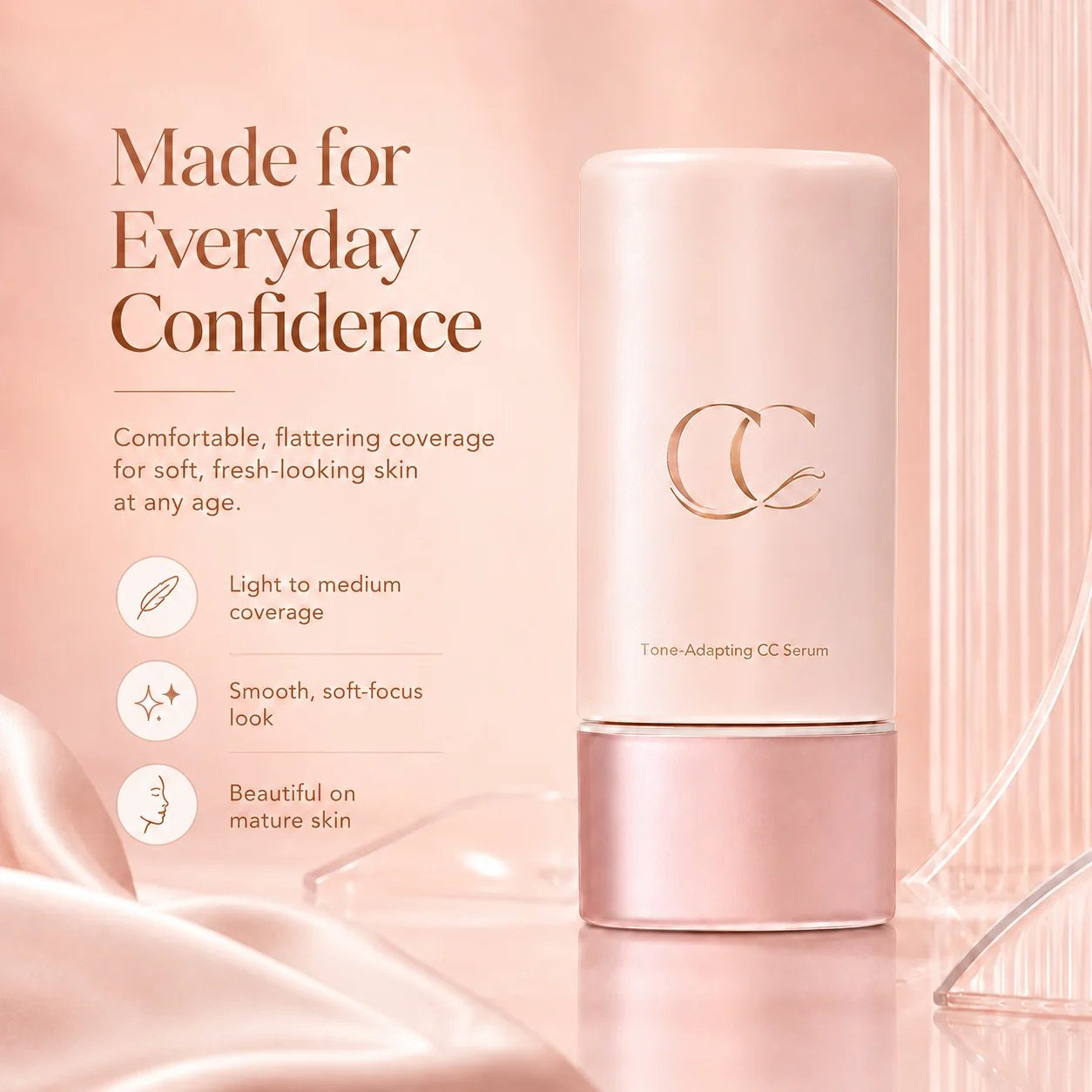 Lightweight Even-Tone CC Serum – Color Correcting & Mature Skin Friendly