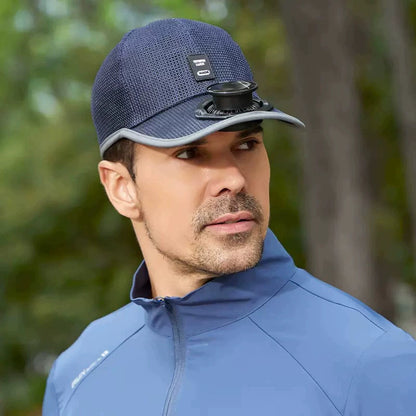 Wireless Solar-Powered Fan Hat – Ideal for Fishing and Hiking – Men's Accessory / Father's Day Gift