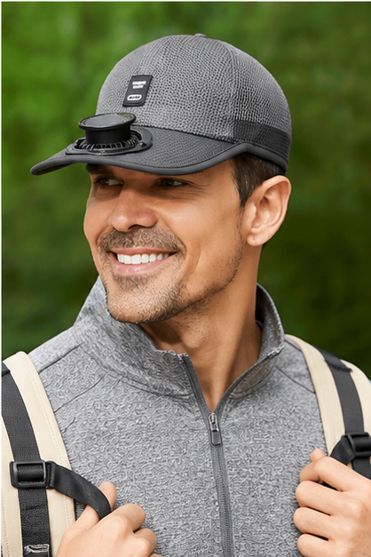Wireless Solar-Powered Fan Hat – Ideal for Fishing and Hiking – Men's Accessory / Father's Day Gift